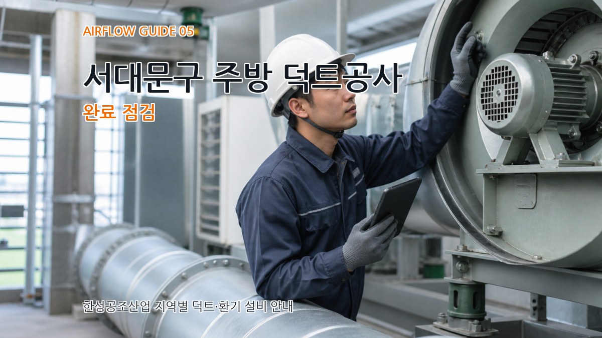 서대문구 주방 덕트공사 완료 점검