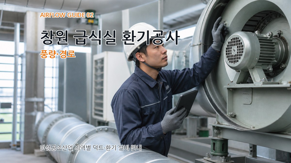 창원 급식실 환기공사 풍량·경로