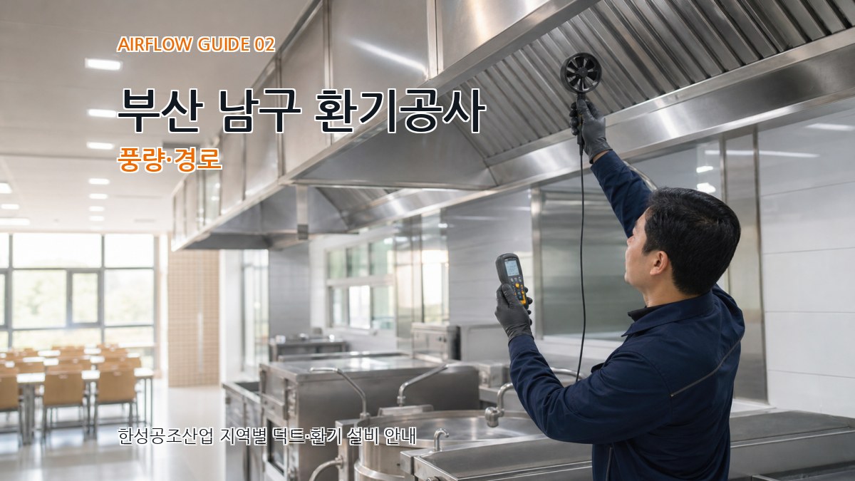 부산 남구 환기공사 풍량·경로
