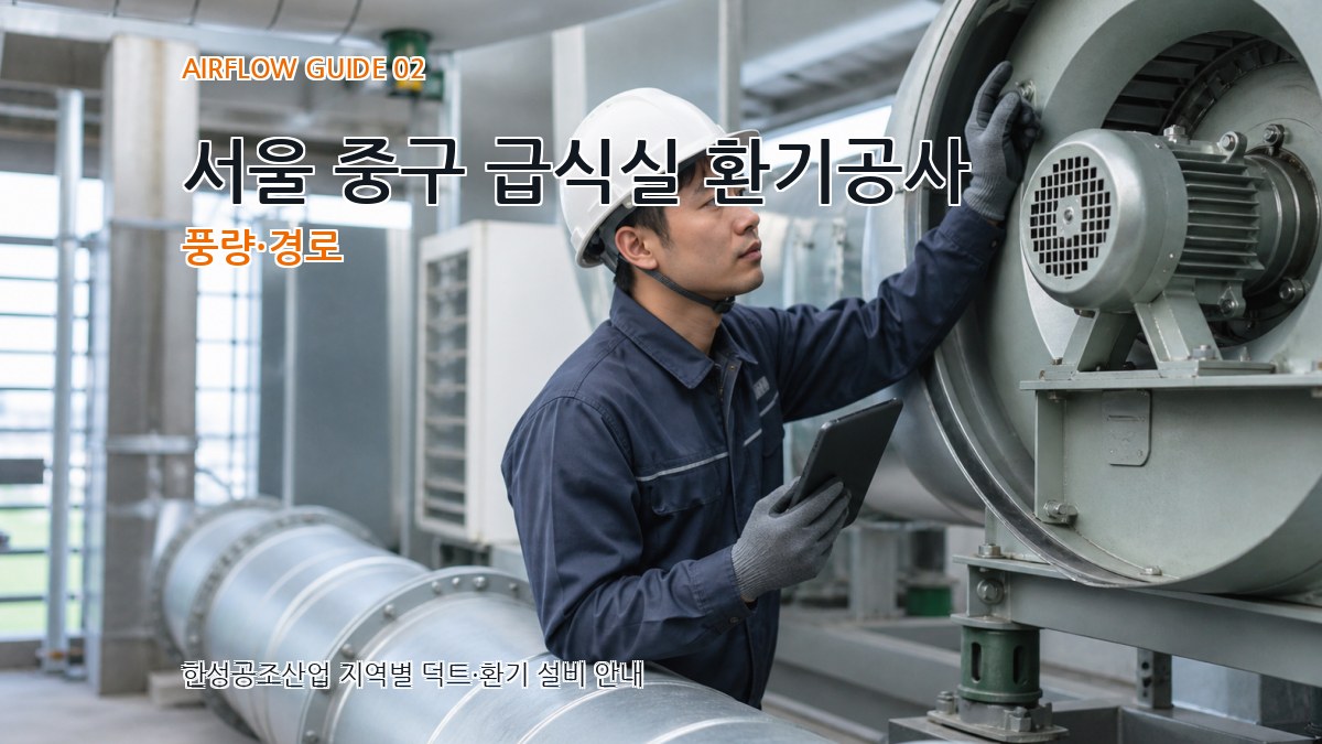 서울 중구 급식실 환기공사 풍량·경로
