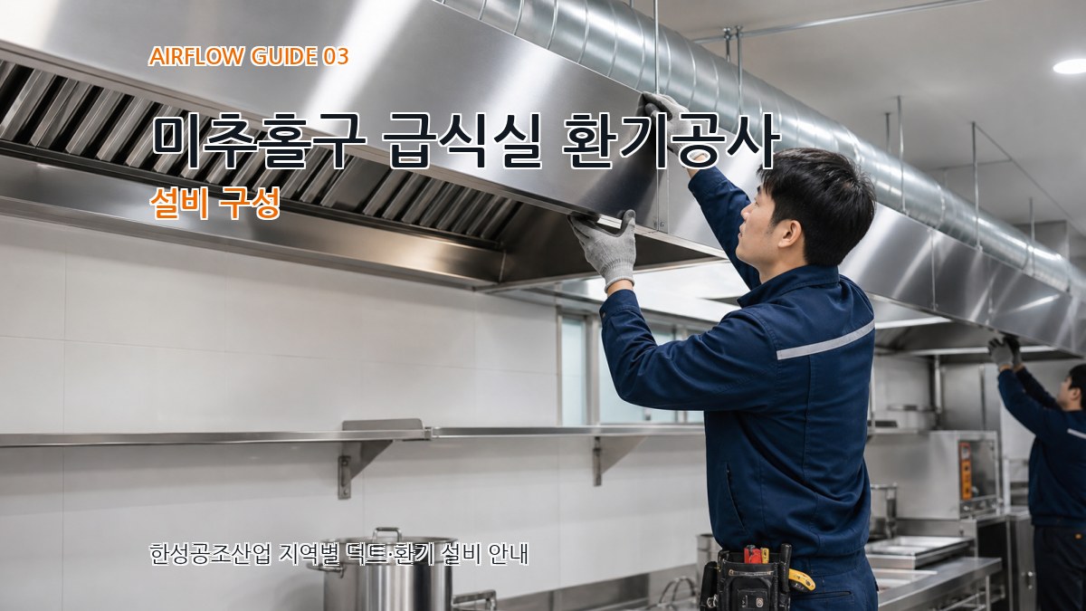 미추홀구 급식실 환기공사 설비 구성
