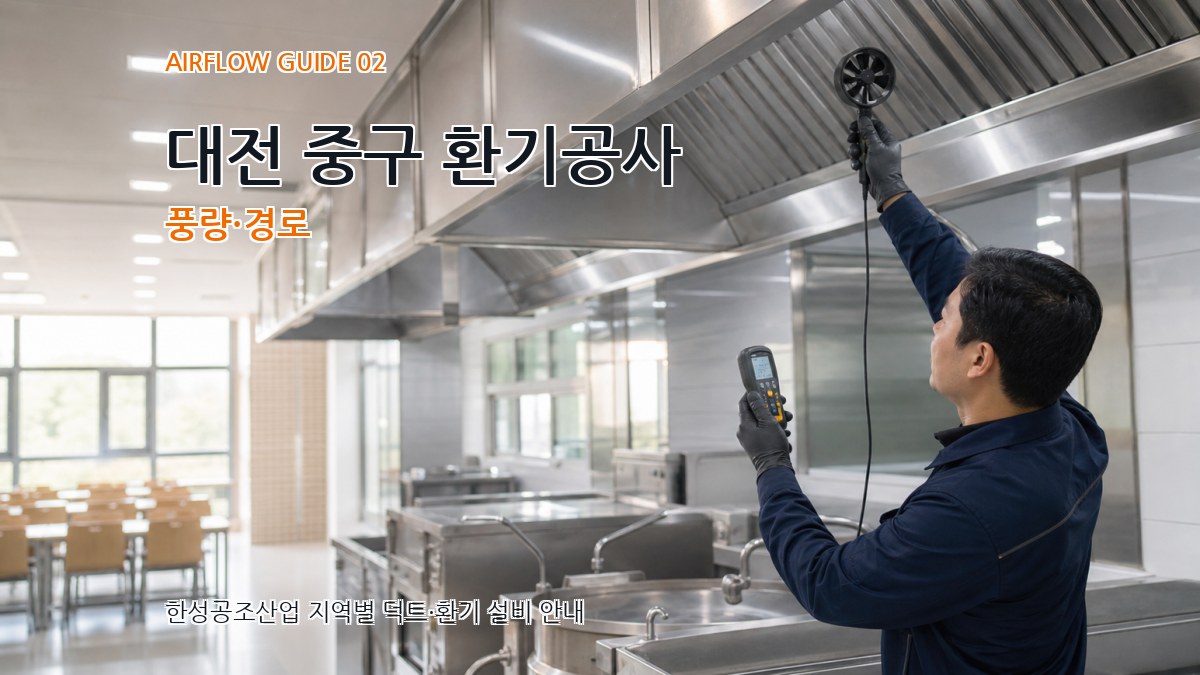 대전 중구 환기공사 풍량·경로
