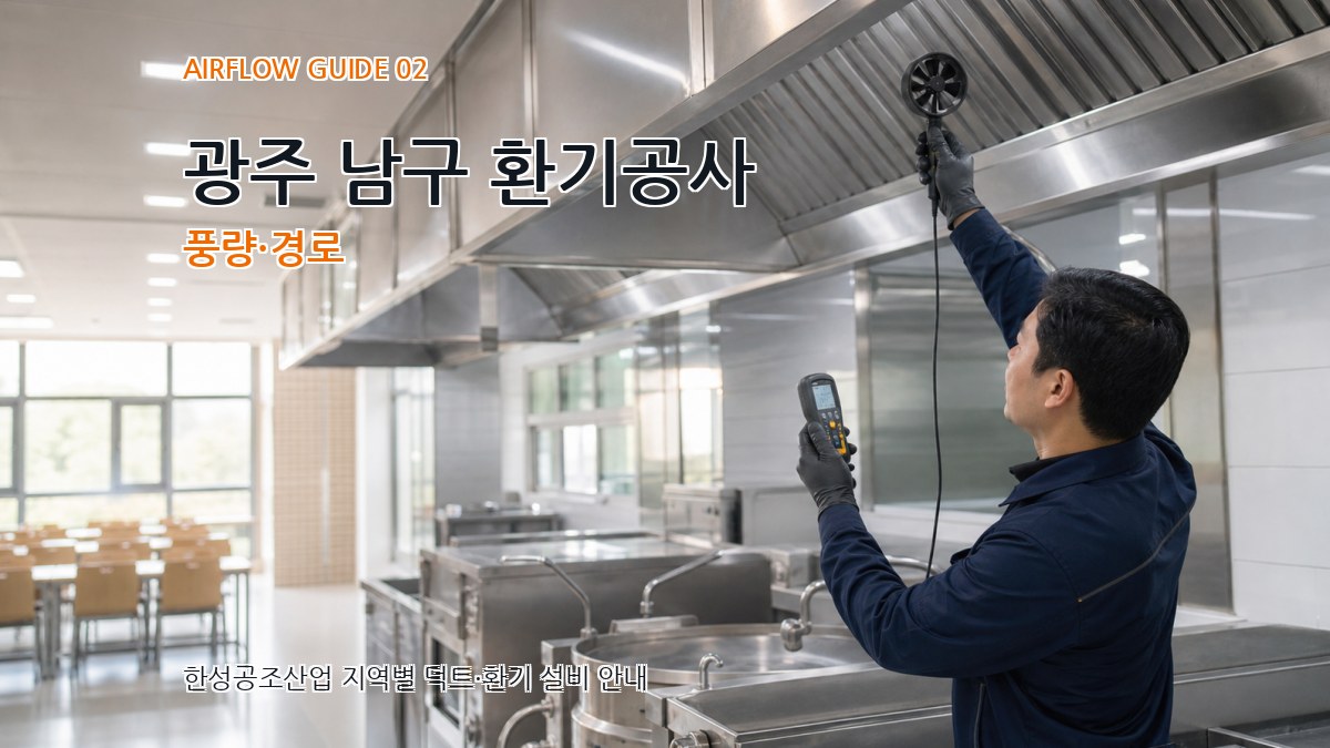광주 남구 환기공사 풍량·경로