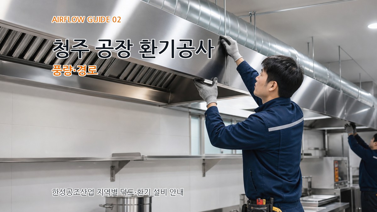 청주 공장 환기공사 풍량·경로