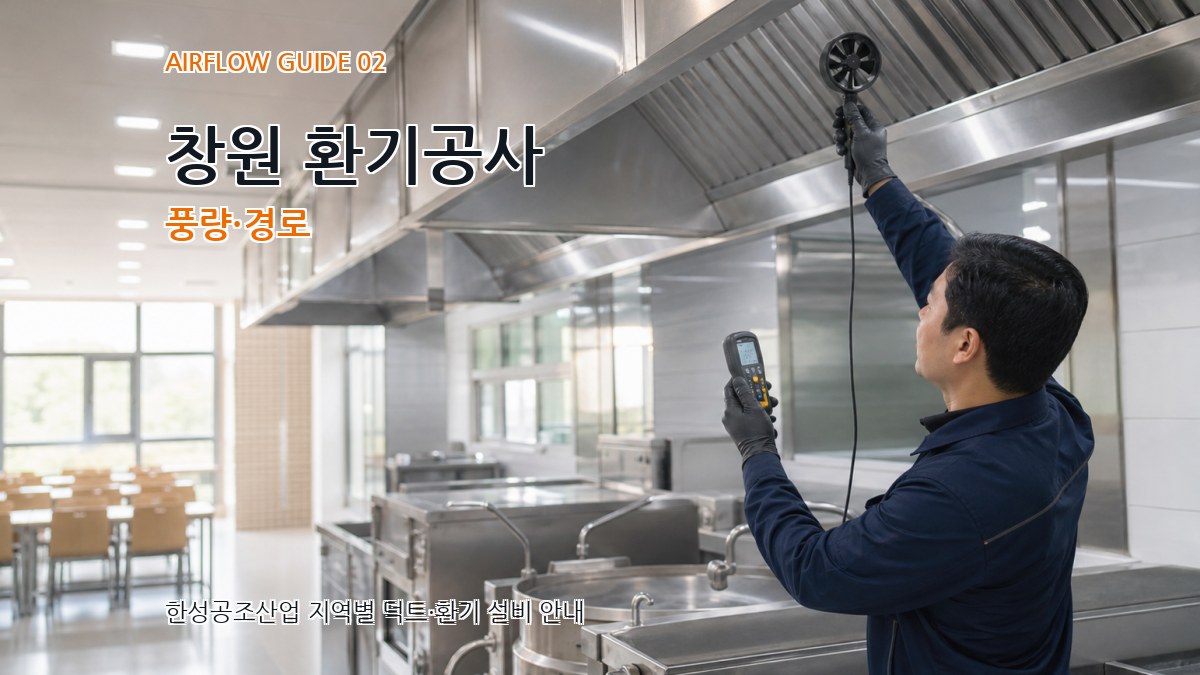 창원 환기공사 풍량·경로