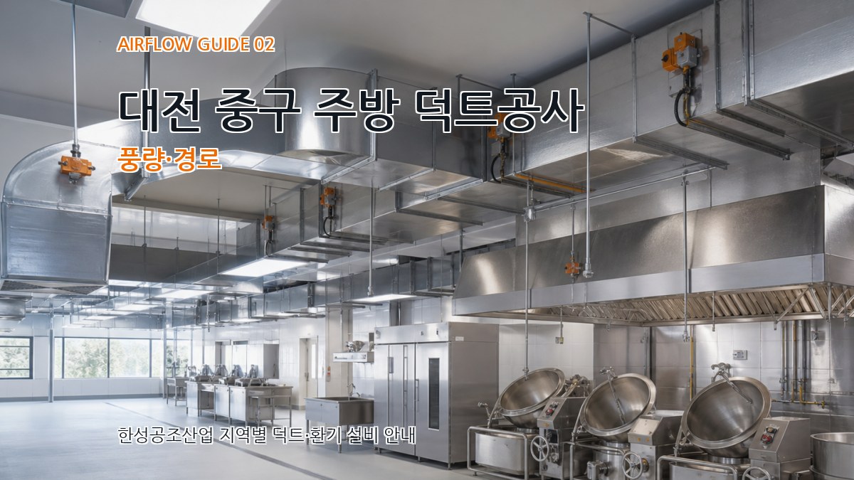 대전 중구 주방 덕트공사 풍량·경로