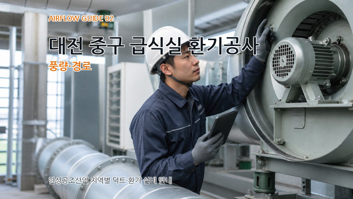 대전 중구 급식실 환기공사 풍량·경로