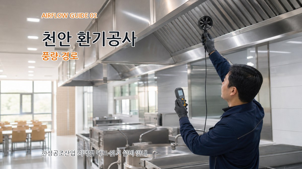 천안 환기공사 풍량·경로